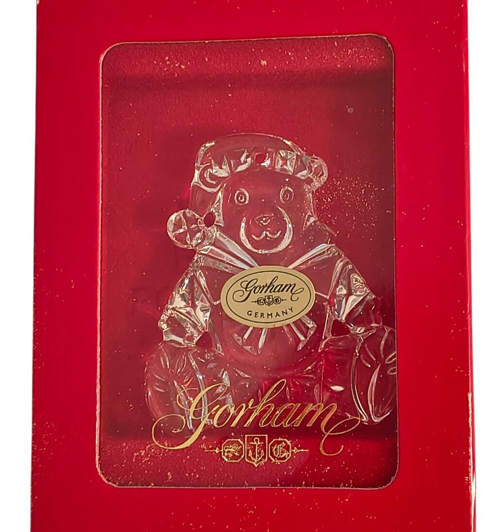 Gorham Crystal Teddy Bear Ornament